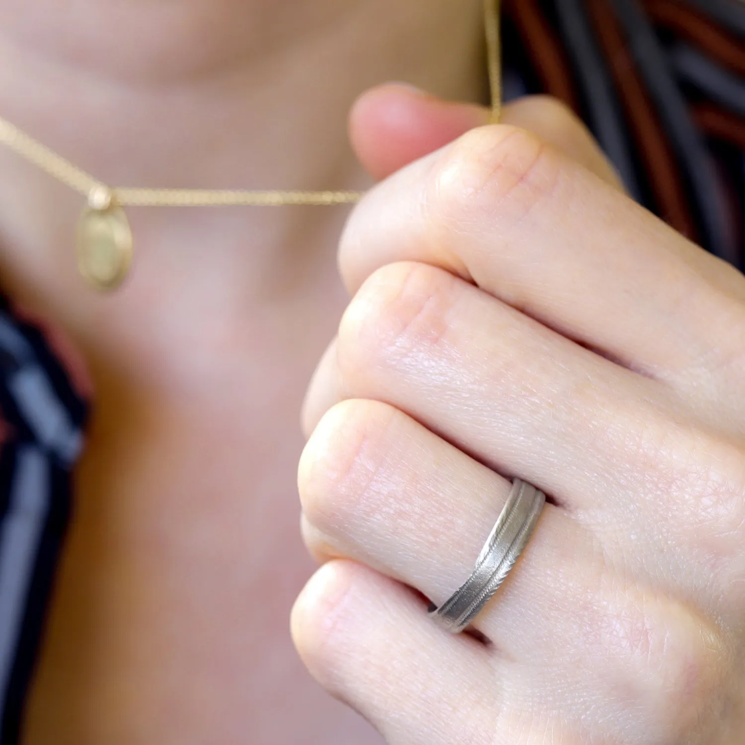 Ancient Texture Striped Ring •