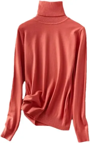 Autumn Winter Women Pullover Solid Thick Knitted Sweater Women's Turtleneck Oversize Sweater