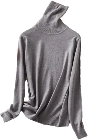 Autumn Winter Women Pullover Solid Thick Knitted Sweater Women's Turtleneck Oversize Sweater