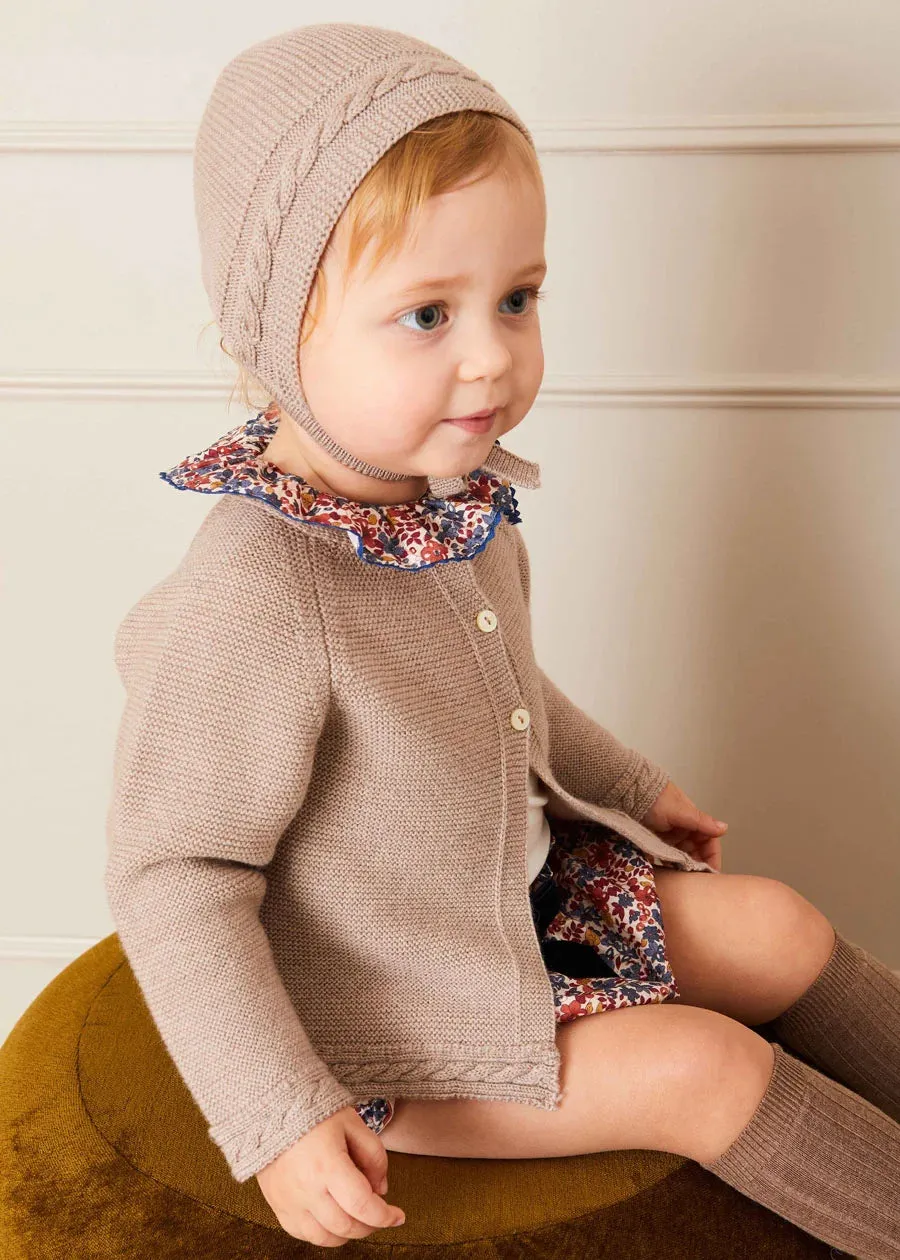 Cable Detail Cardigan in Beige (6mths-3yrs)