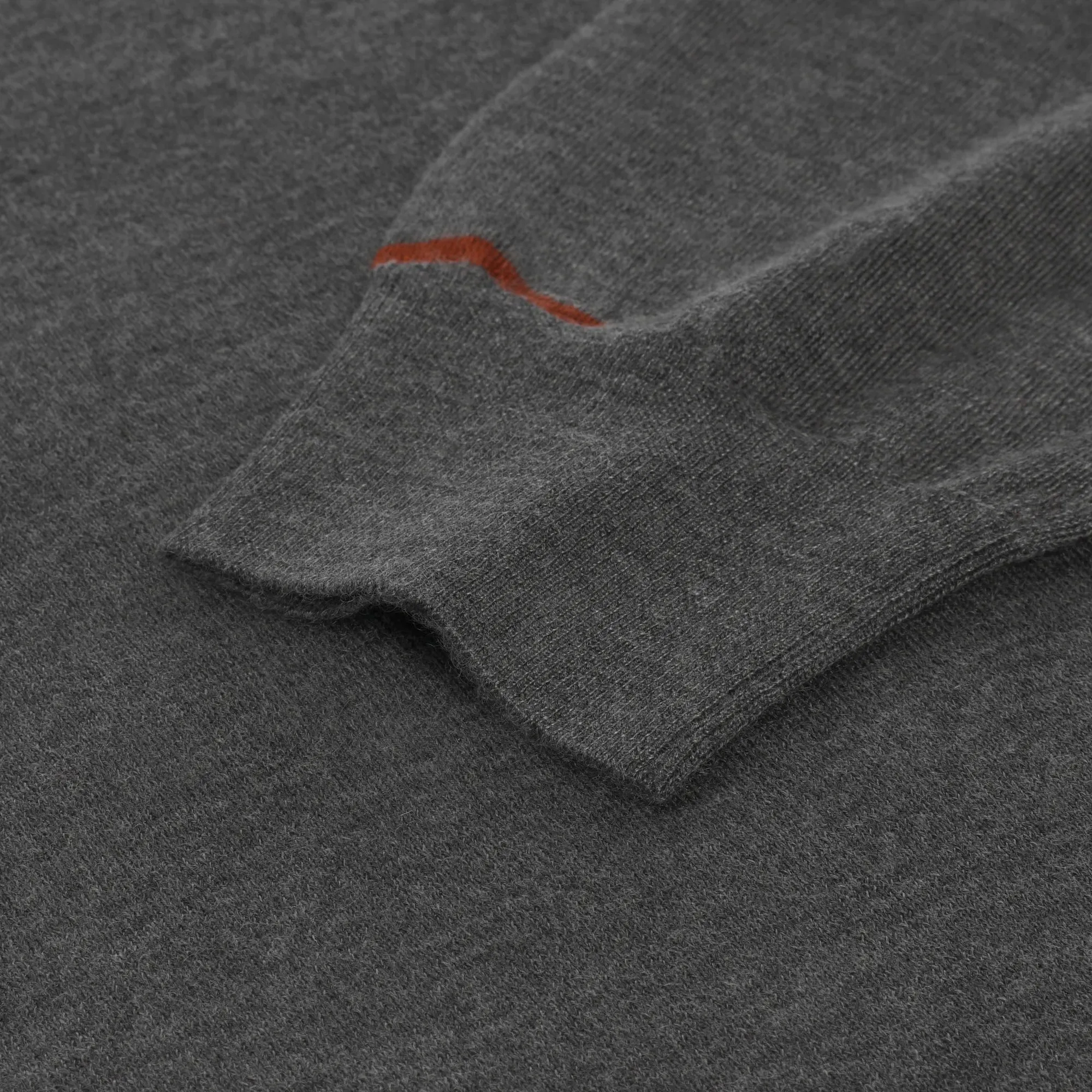 Cashmere Blend Sweater in Grey with Red Details
