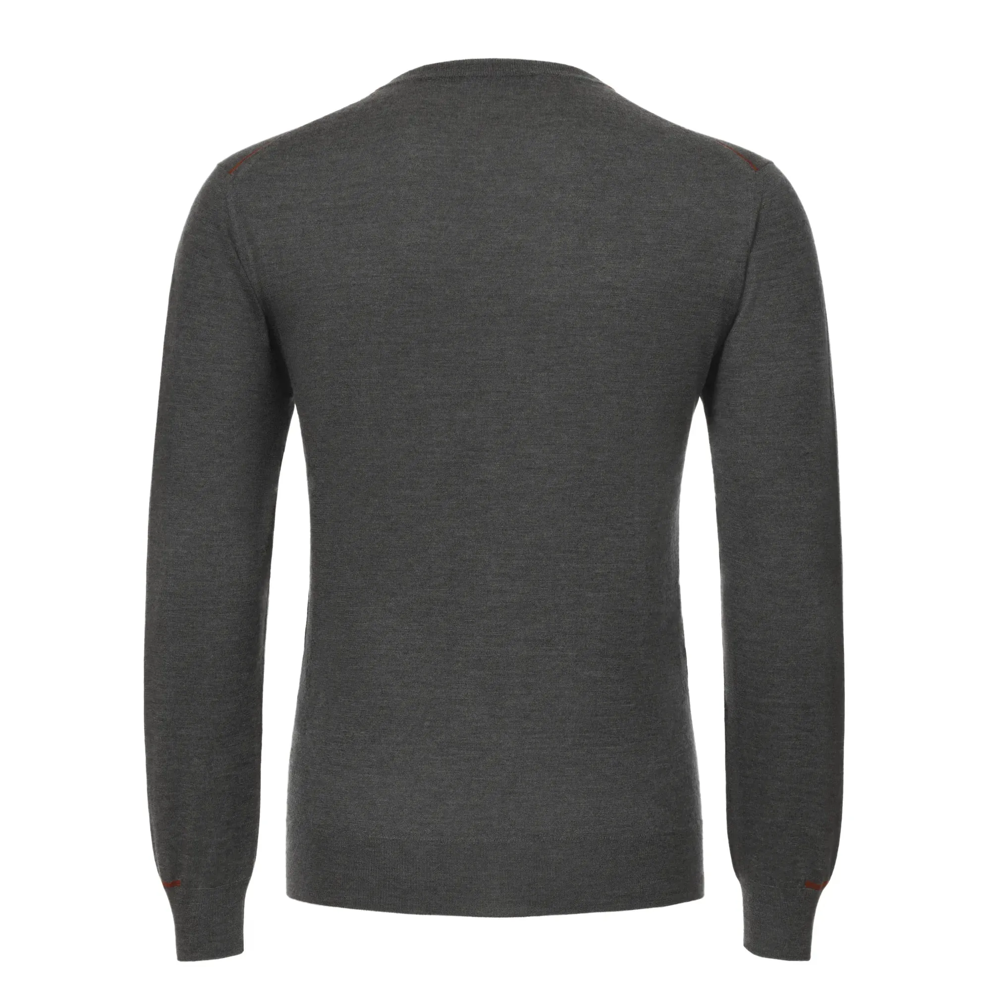 Cashmere Blend Sweater in Grey with Red Details