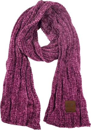 C.C Women's Ultra Soft Chenille Ribbed Thick Warm Knit Shawl Wrap Scarf