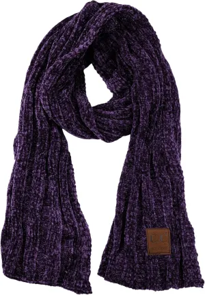 C.C Women's Ultra Soft Chenille Ribbed Thick Warm Knit Shawl Wrap Scarf