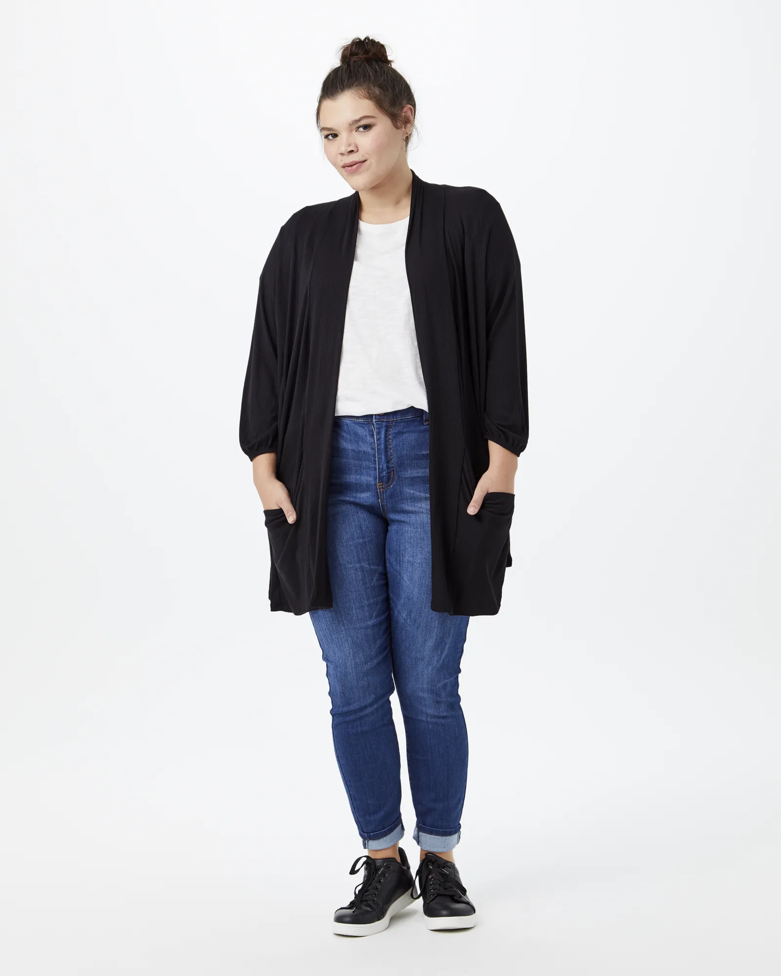 Cia 3/4 Sleeve Cardigan | Black