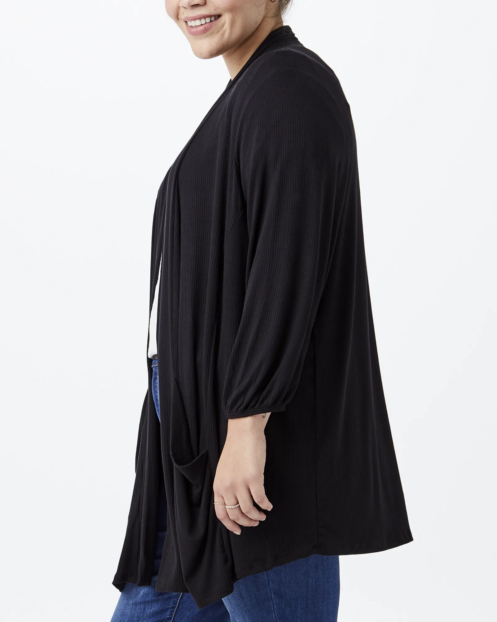 Cia 3/4 Sleeve Cardigan | Black
