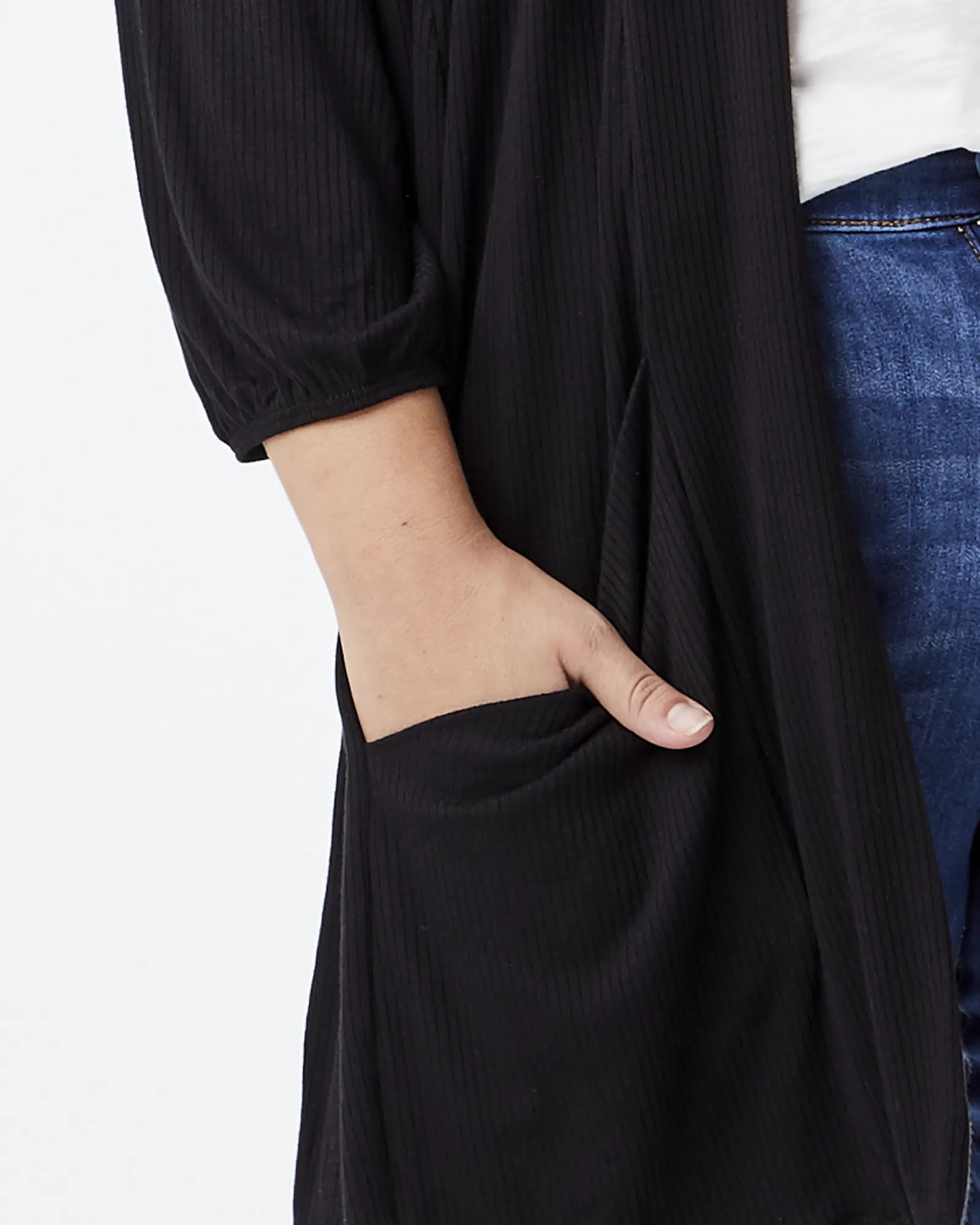 Cia 3/4 Sleeve Cardigan | Black