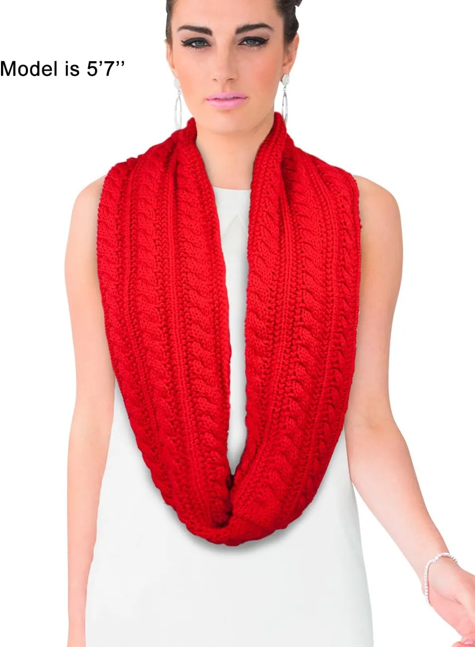 Dahlia Women's Thick Winter Cable Knit Infinity Scarf