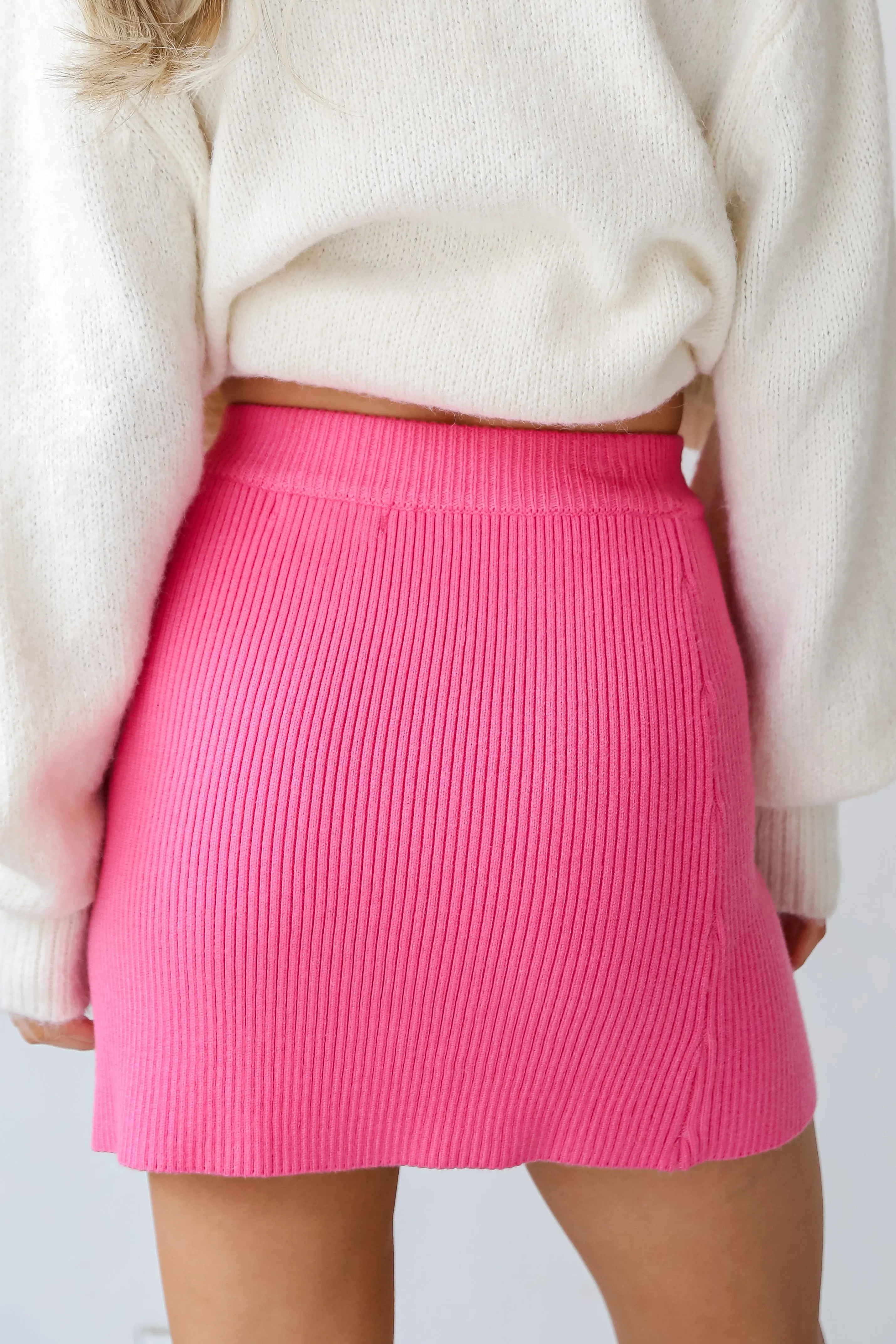 FINAL SALE - Sweet Design Pink Sweater Mini Skirt - DU DEAL