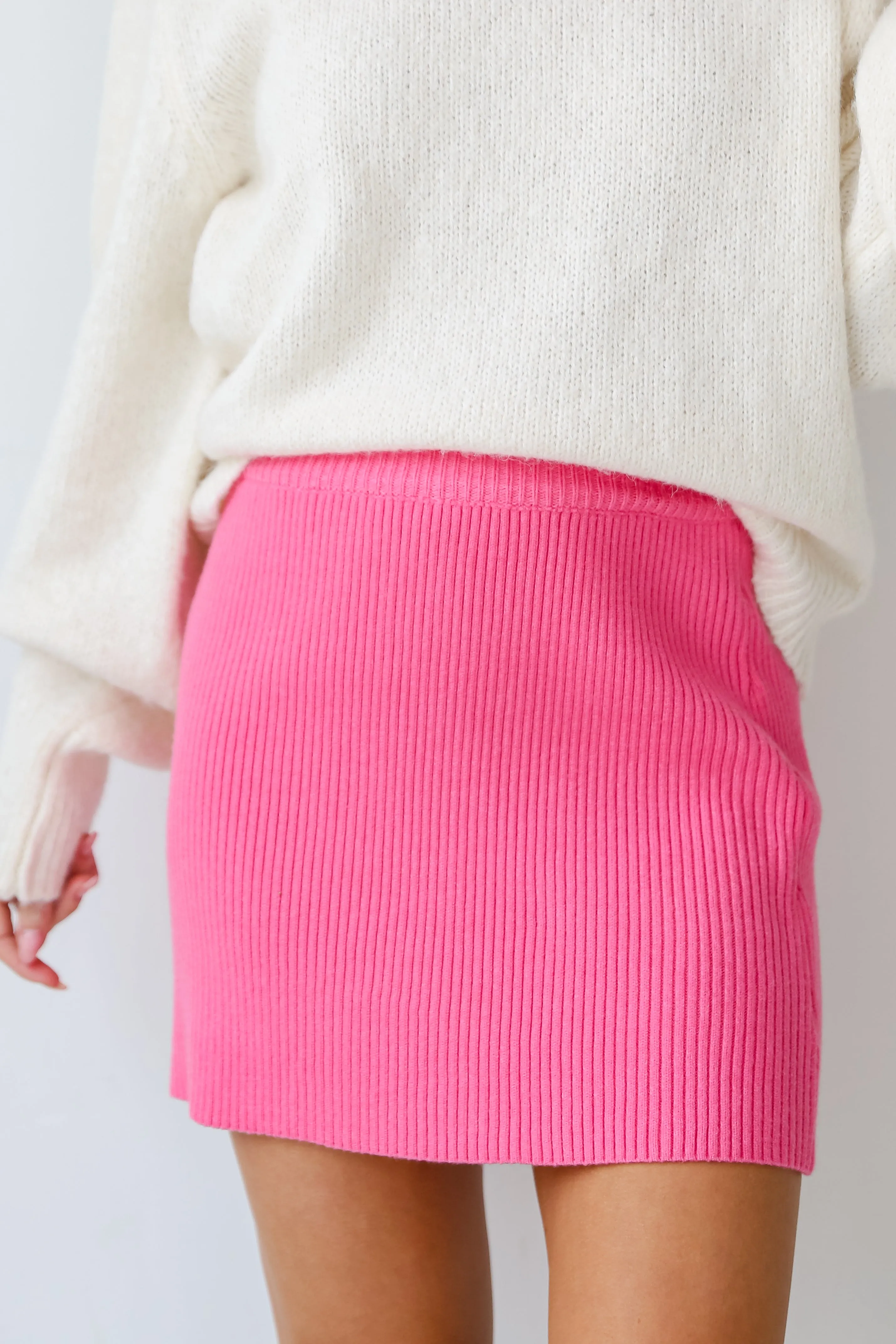 FINAL SALE - Sweet Design Pink Sweater Mini Skirt - DU DEAL