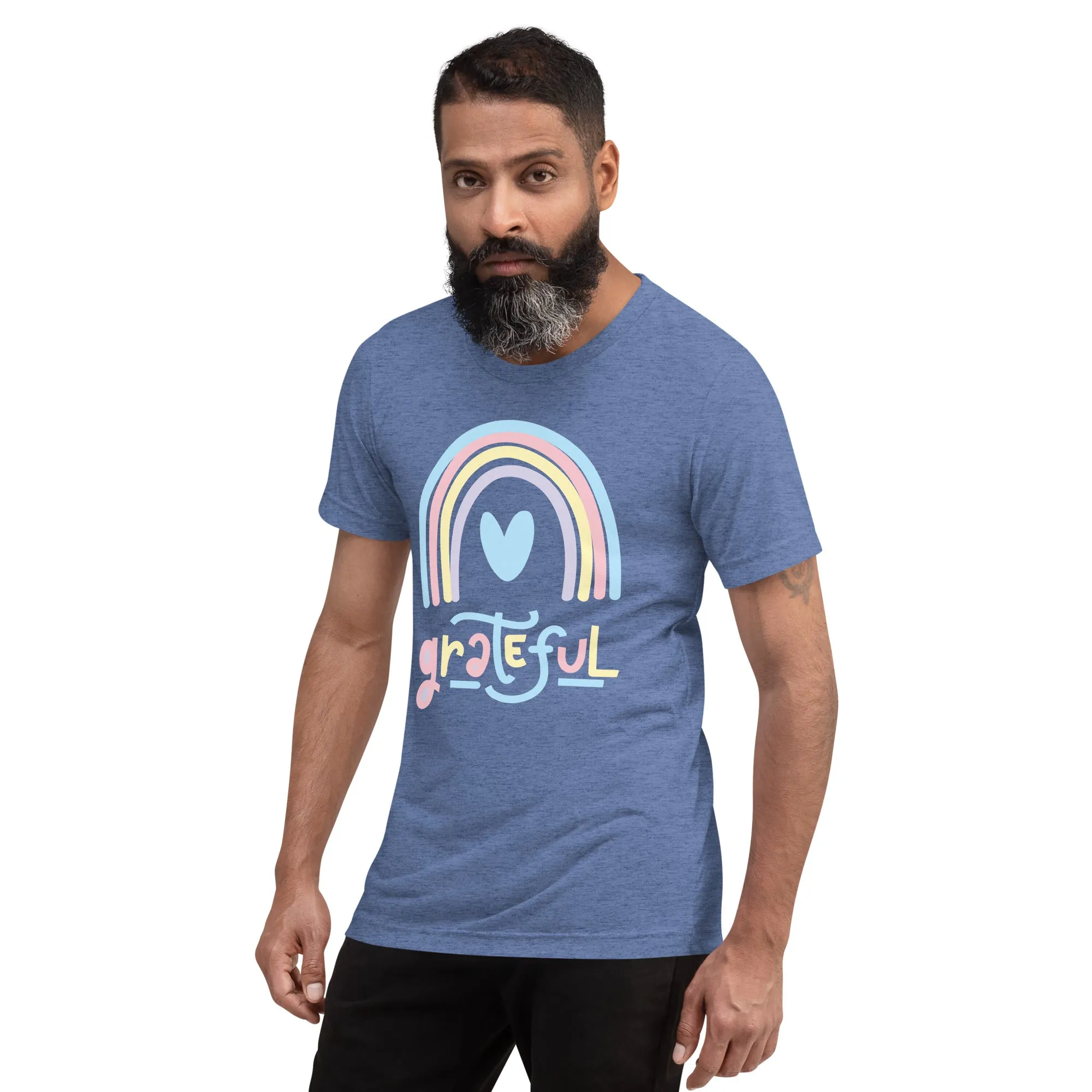 Grateful Rainbow - Short sleeve t-shirt, comfy, soft, fitted look