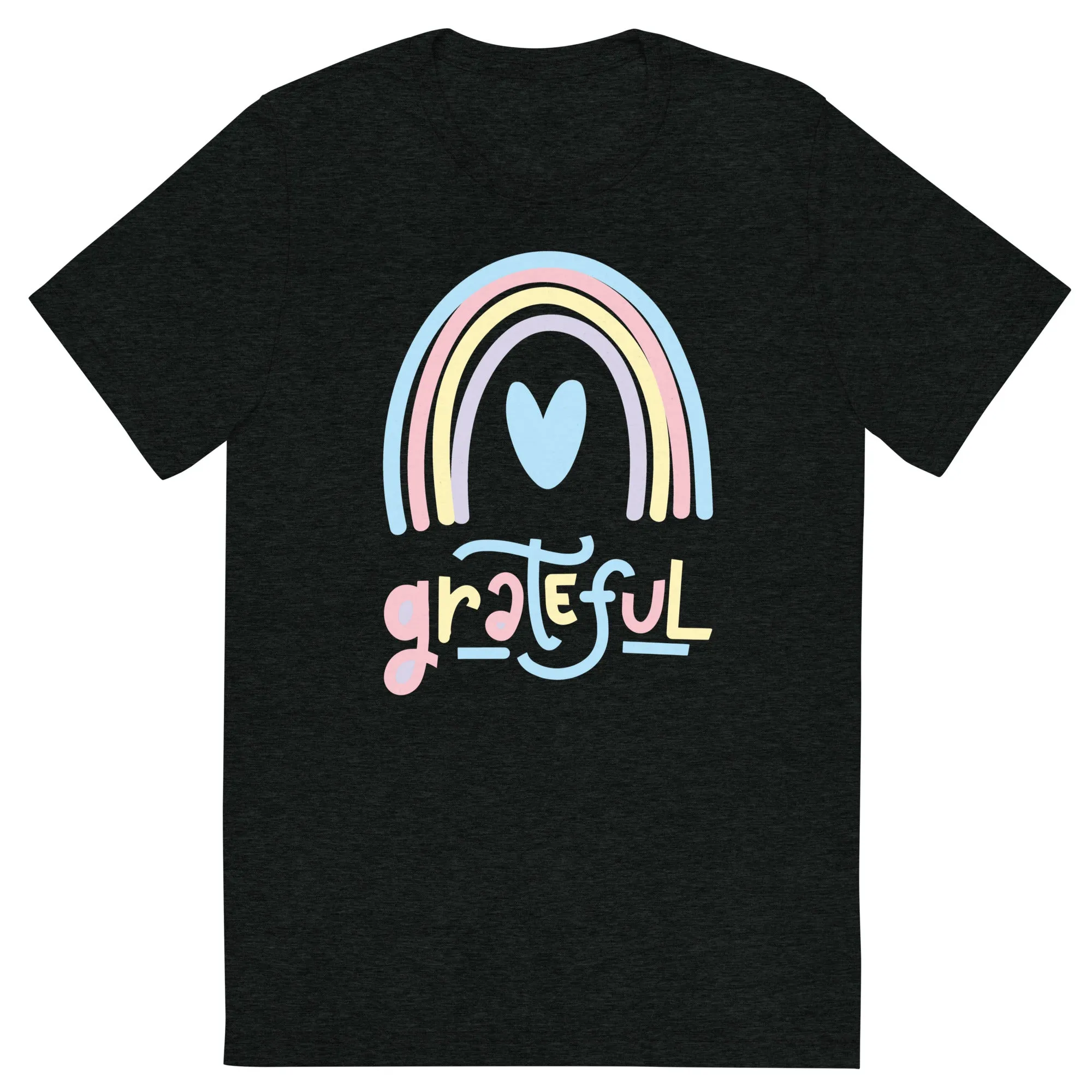 Grateful Rainbow - Short sleeve t-shirt, comfy, soft, fitted look