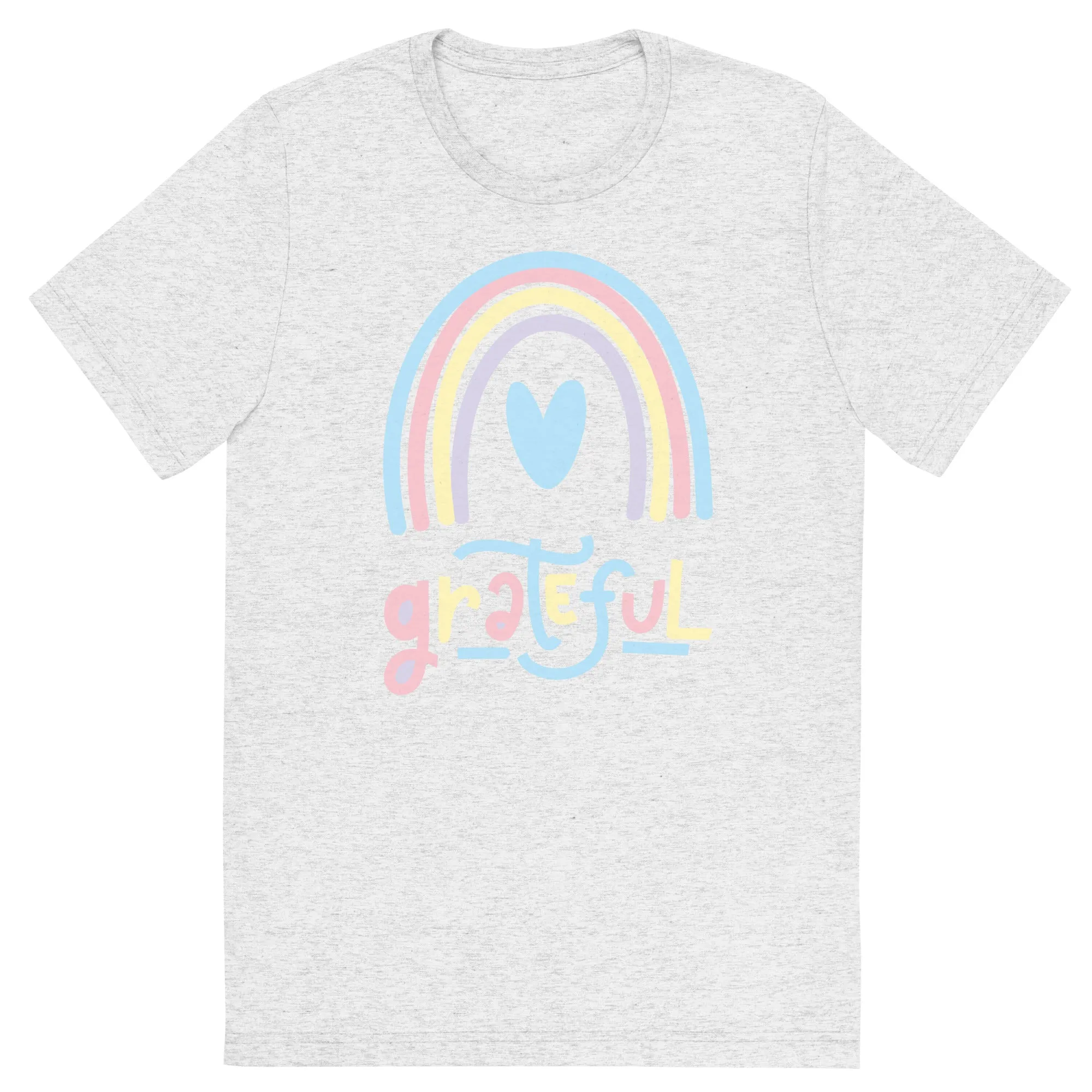 Grateful Rainbow - Short sleeve t-shirt, comfy, soft, fitted look