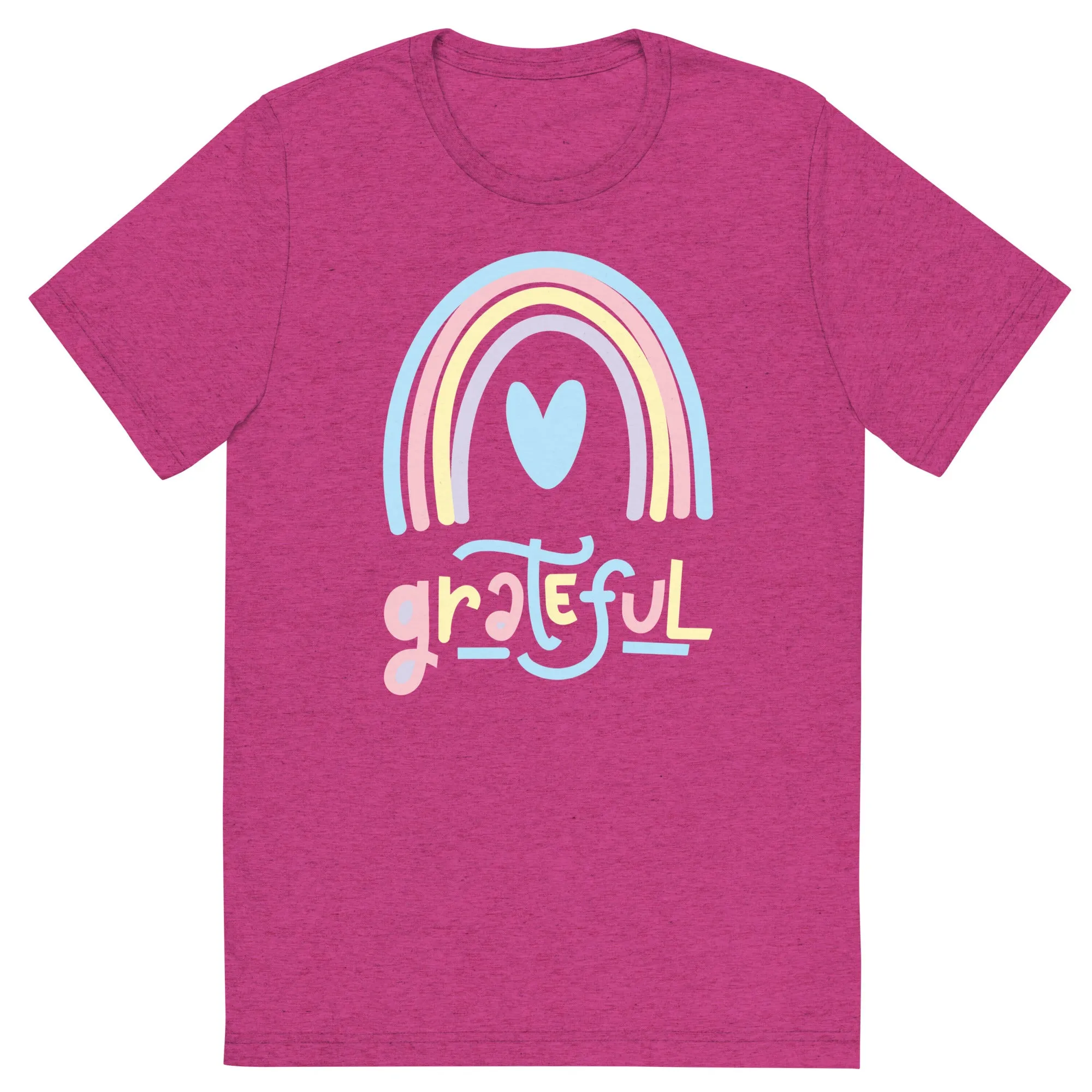 Grateful Rainbow - Short sleeve t-shirt, comfy, soft, fitted look