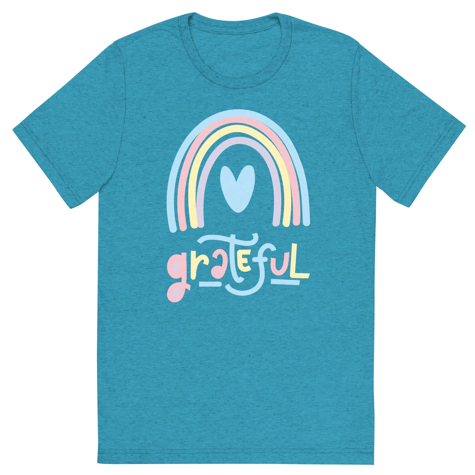 Grateful Rainbow - Short sleeve t-shirt, comfy, soft, fitted look