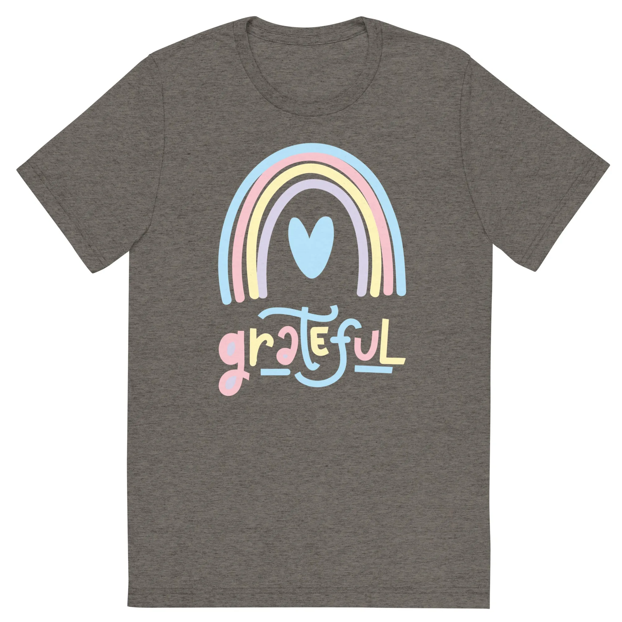 Grateful Rainbow - Short sleeve t-shirt, comfy, soft, fitted look