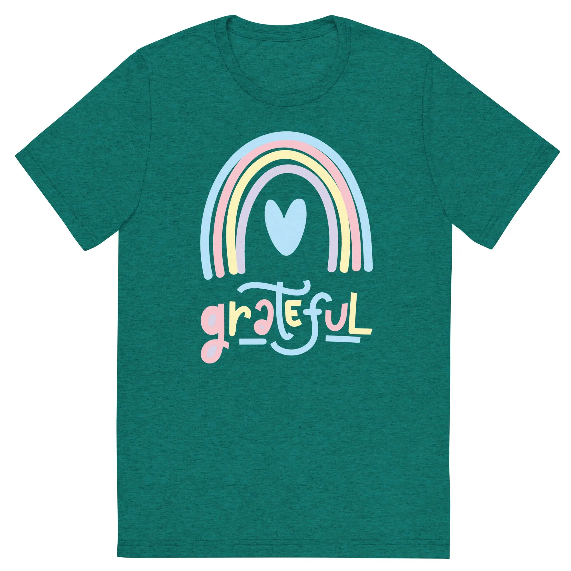 Grateful Rainbow - Short sleeve t-shirt, comfy, soft, fitted look
