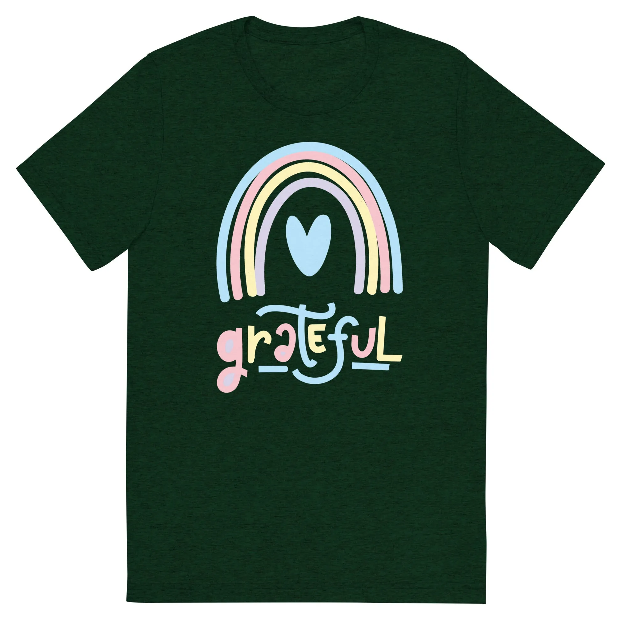 Grateful Rainbow - Short sleeve t-shirt, comfy, soft, fitted look