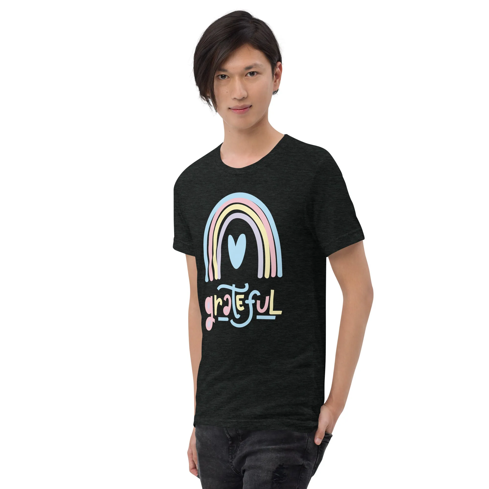 Grateful Rainbow - Short sleeve t-shirt, comfy, soft, fitted look