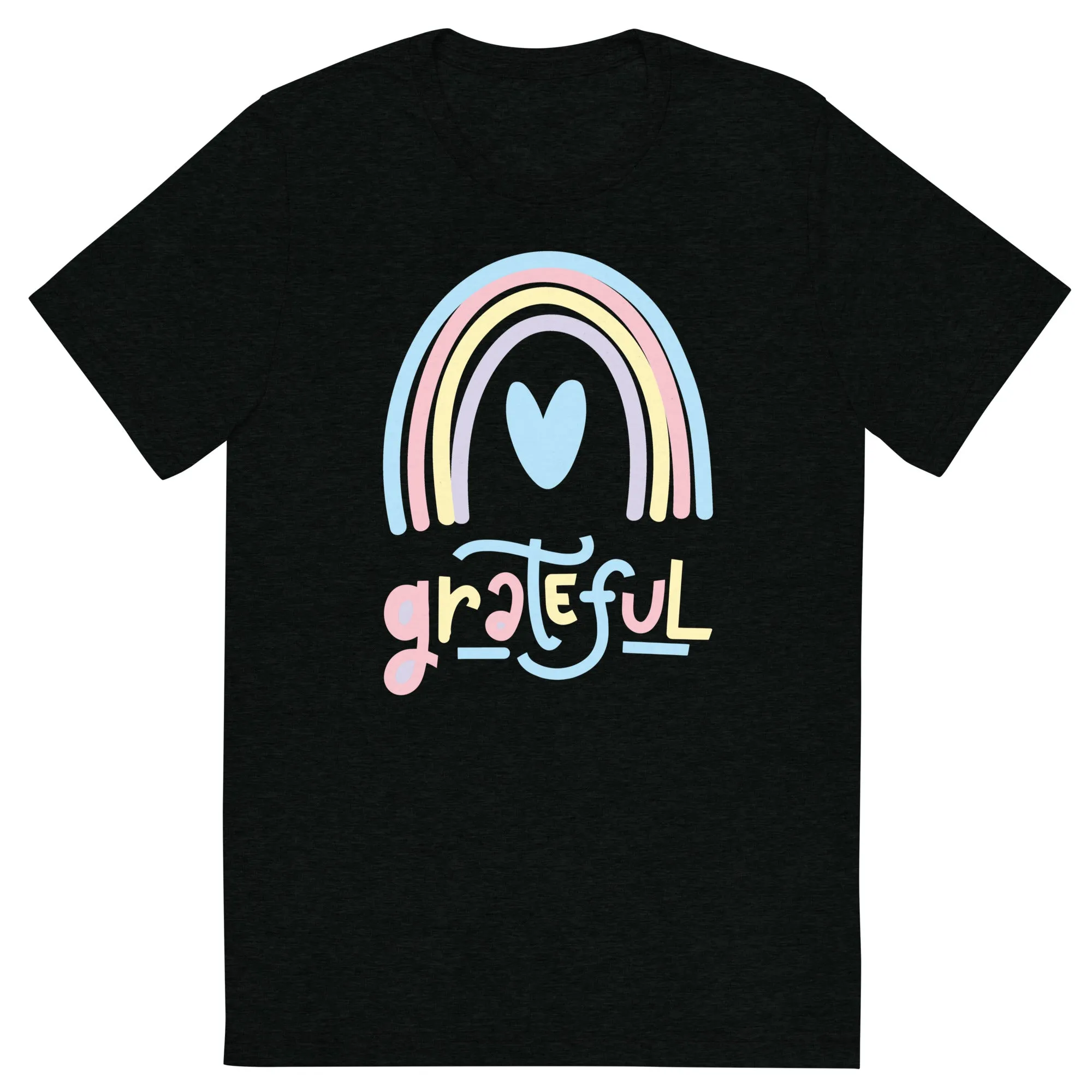 Grateful Rainbow - Short sleeve t-shirt, comfy, soft, fitted look