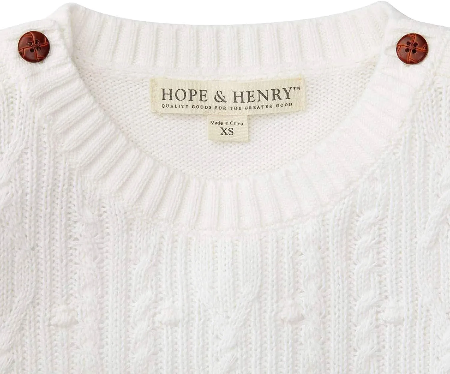 Hope & Henry Girls Cable Front Pullover Sweater