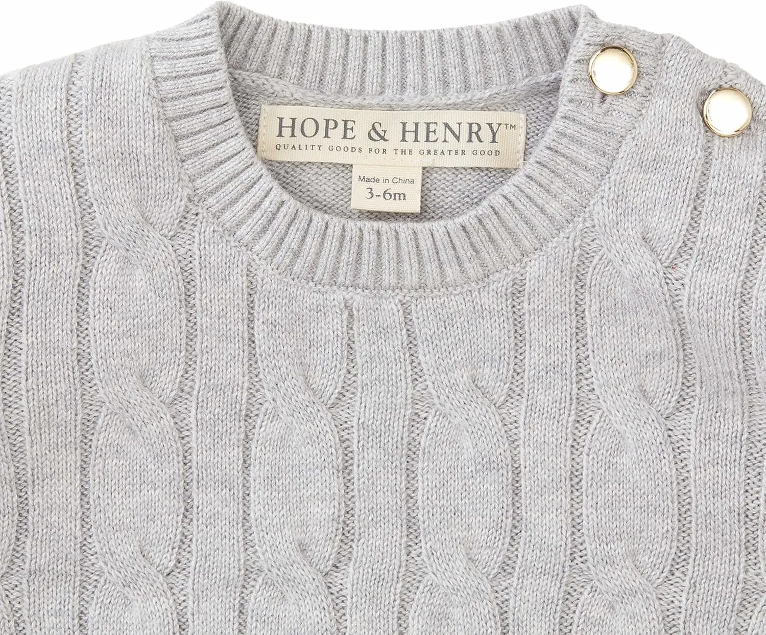 Hope & Henry Girls Cable Front Pullover Sweater