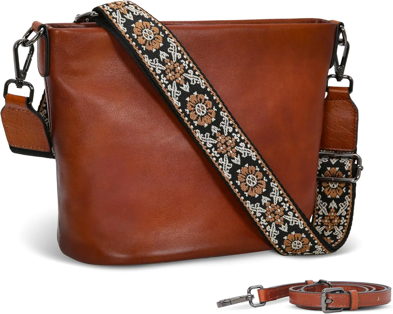 Iswee Genuine Leather Purses for Women Vintage Crossbody Bag Women’s Shoulder Handbags Designer Hobo Purse