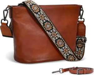 Iswee Genuine Leather Purses for Women Vintage Crossbody Bag Women’s Shoulder Handbags Designer Hobo Purse
