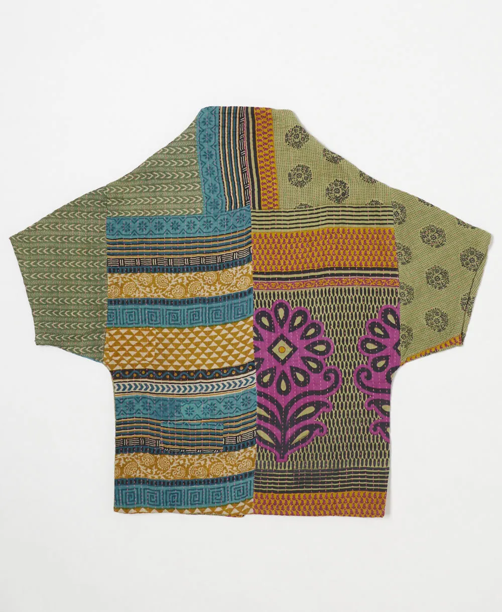 Kantha Cocoon Quilted Jacket - No. 240603 - Extra Small