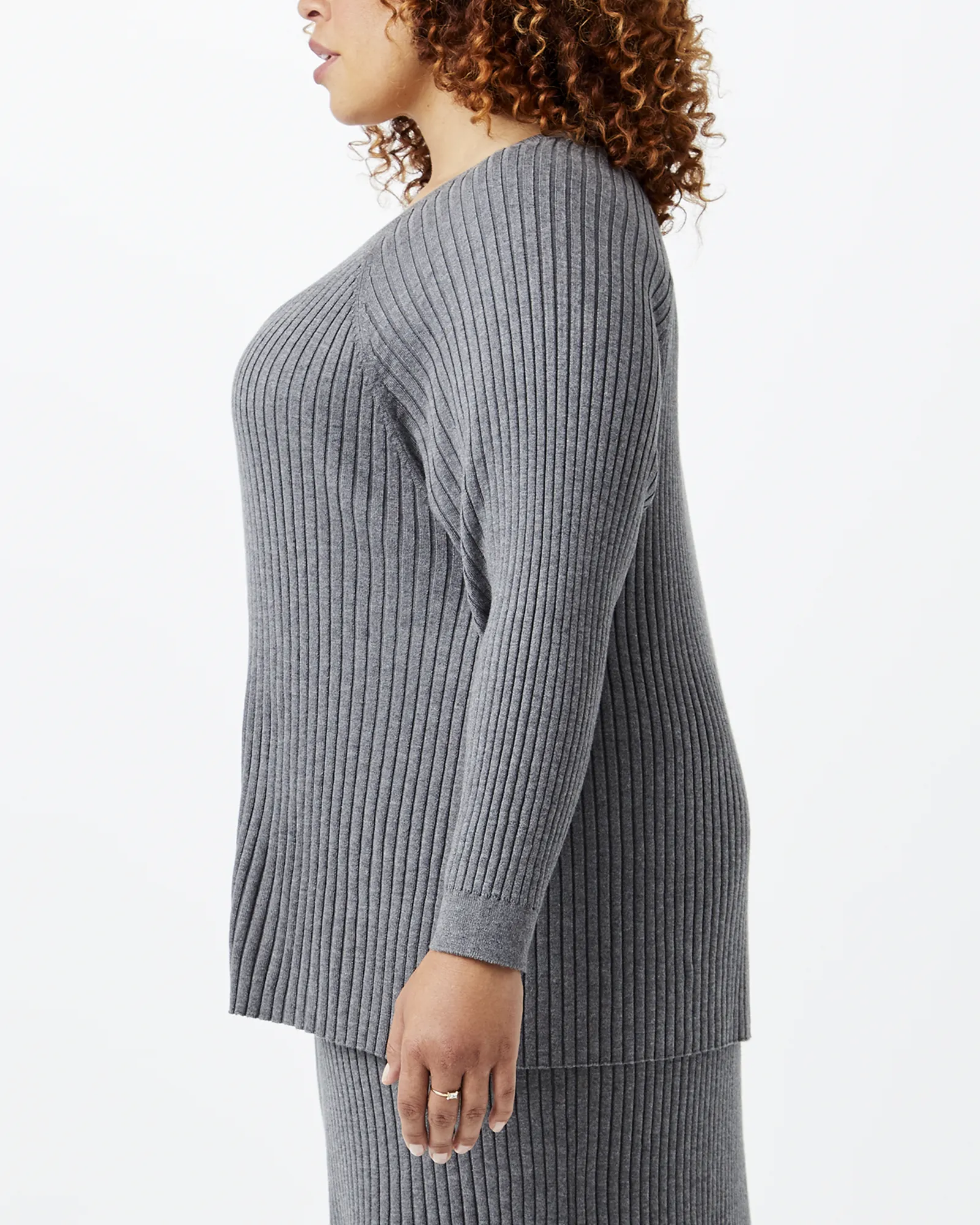 Karlee Ribbed Sweater | Charcoal Grey