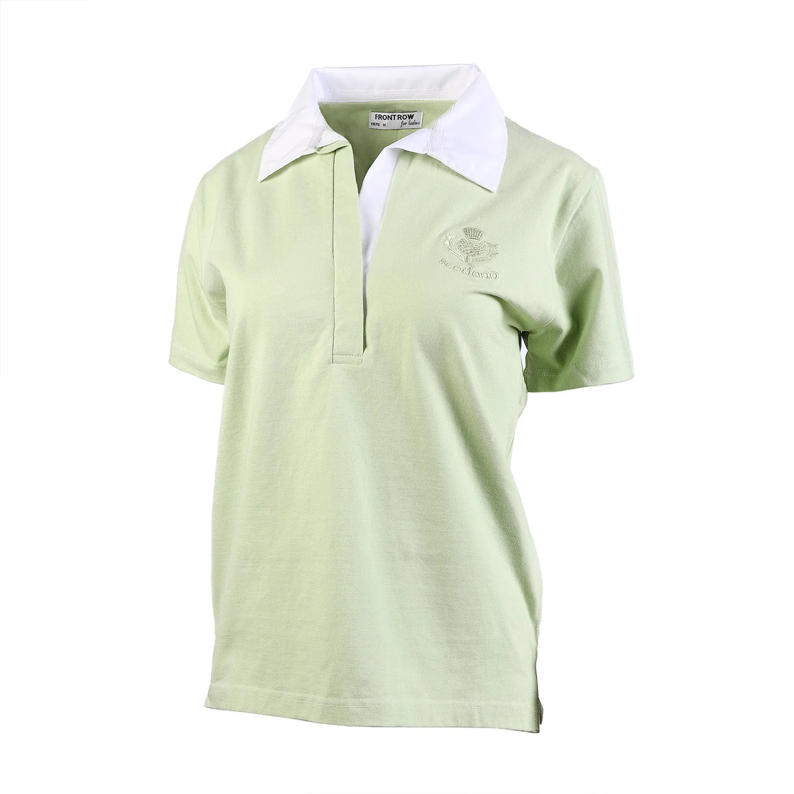 Ladies Short Sleeve Stretch Scotland Rugby Top Pistachio