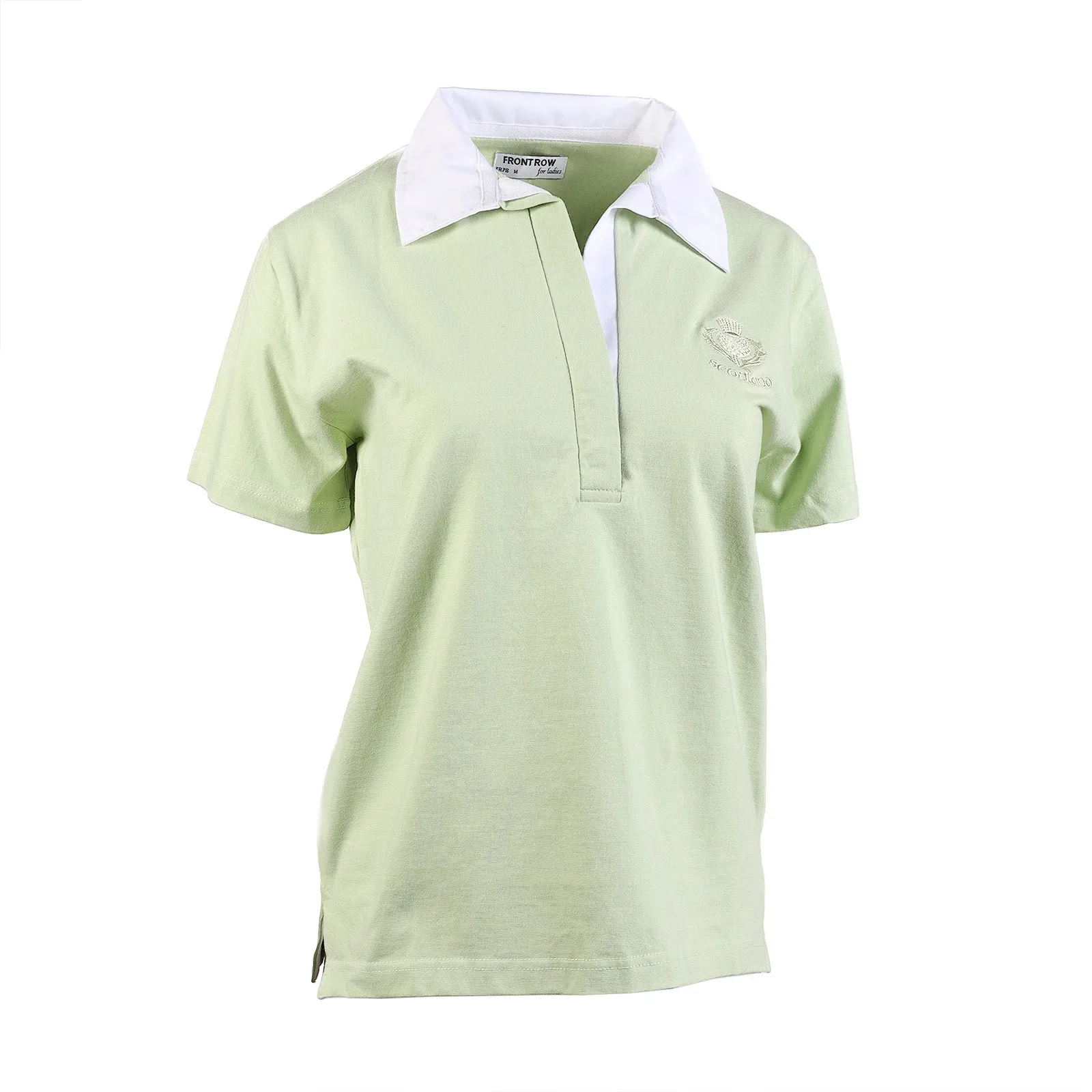 Ladies Short Sleeve Stretch Scotland Rugby Top Pistachio