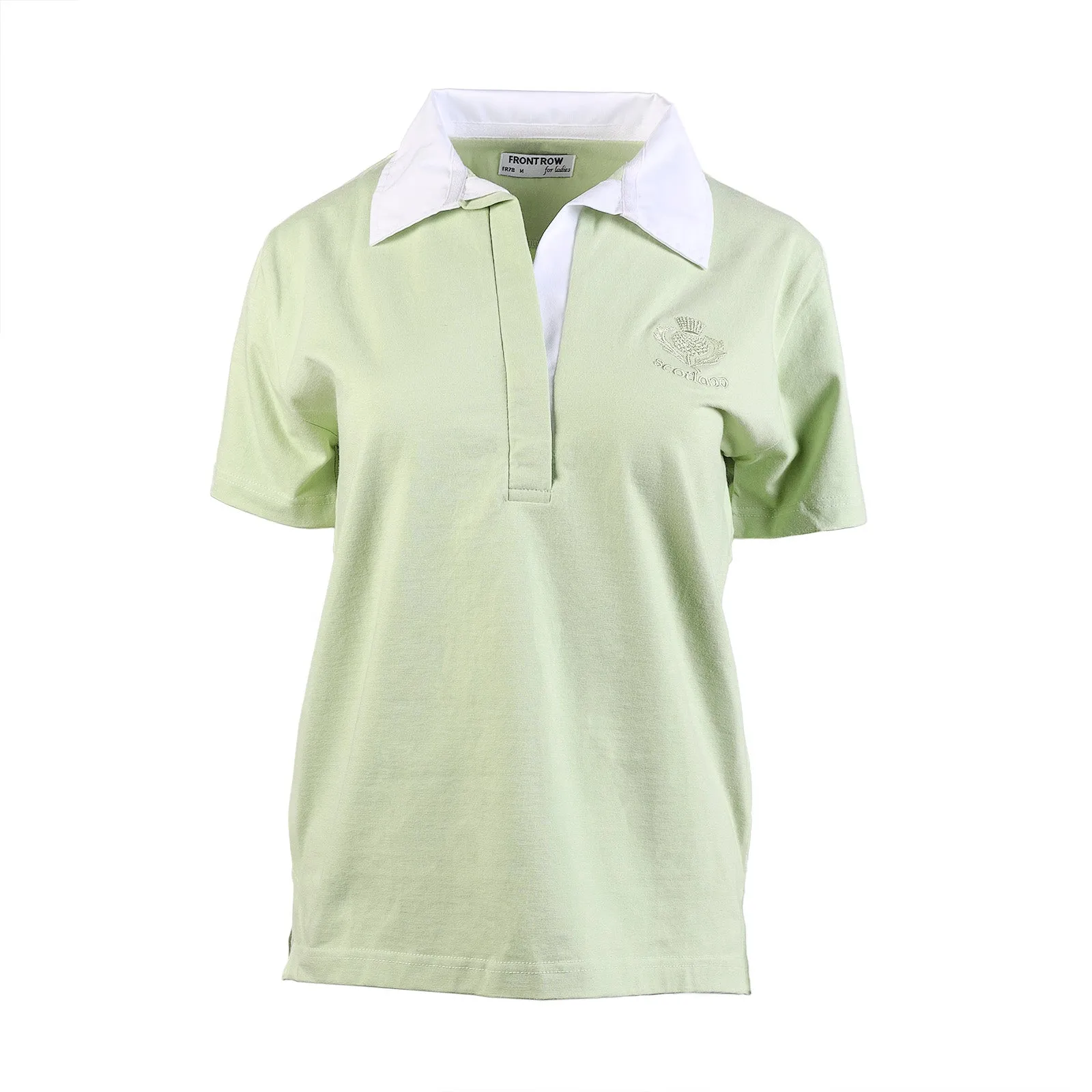 Ladies Short Sleeve Stretch Scotland Rugby Top Pistachio
