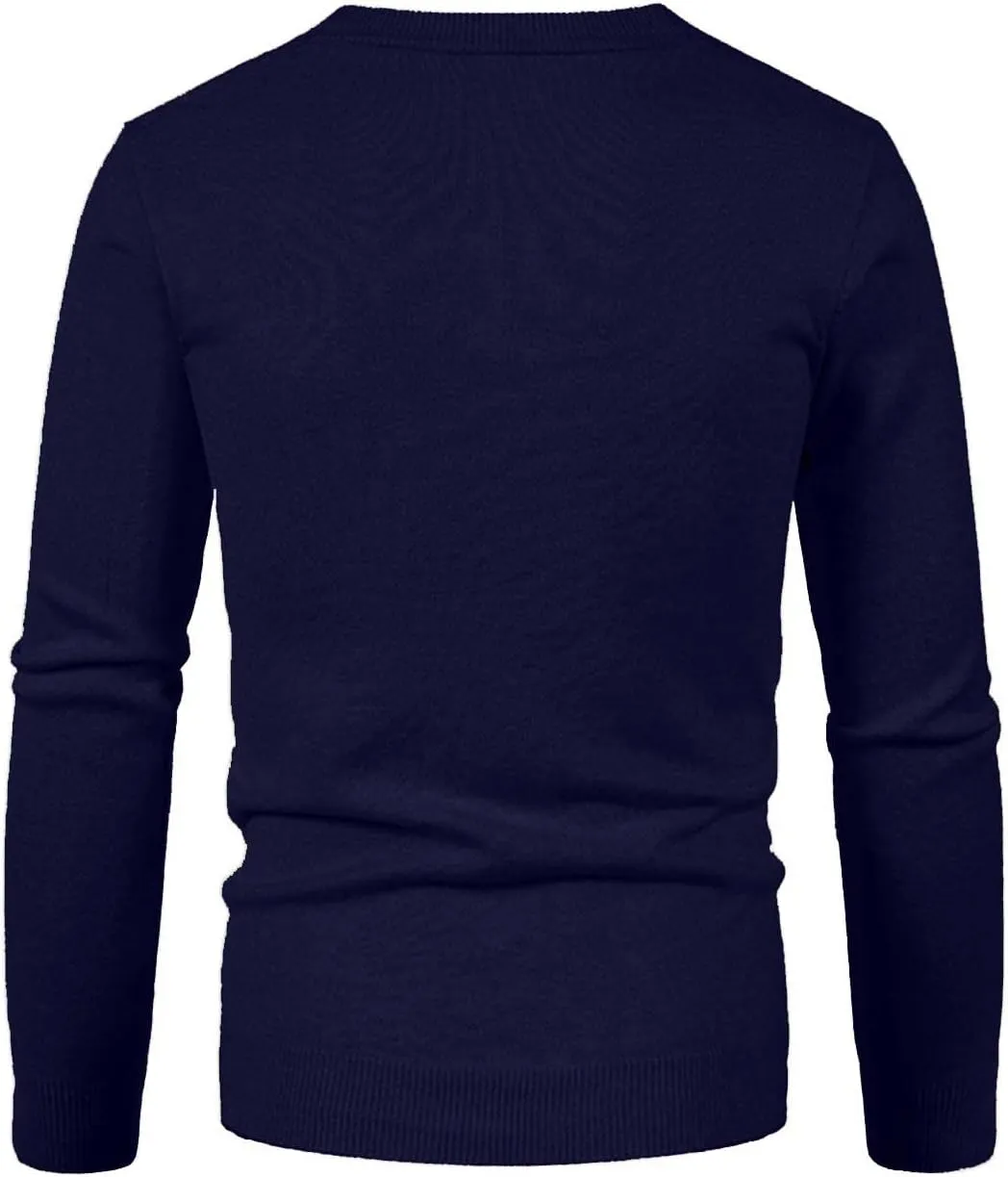 Men's Knit Cardigan Sweater V Neck Button up Sweaters Ribbed Cardigan Sweater with Pockets Long-Sleeve Soft Cardigan