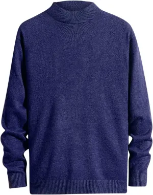 Men's Mock Turtleneck Knit Sweater Long Sleeve Pullover Sweaters Round Neck Knit Sweater Korean Slim Base Sweater