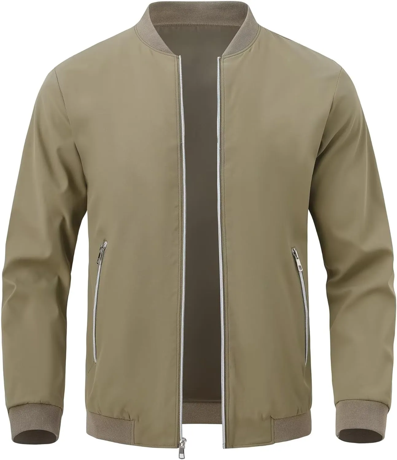 QPNGRP Men's Bright Zipper Windbreaker Softshell Lightweight Jacket