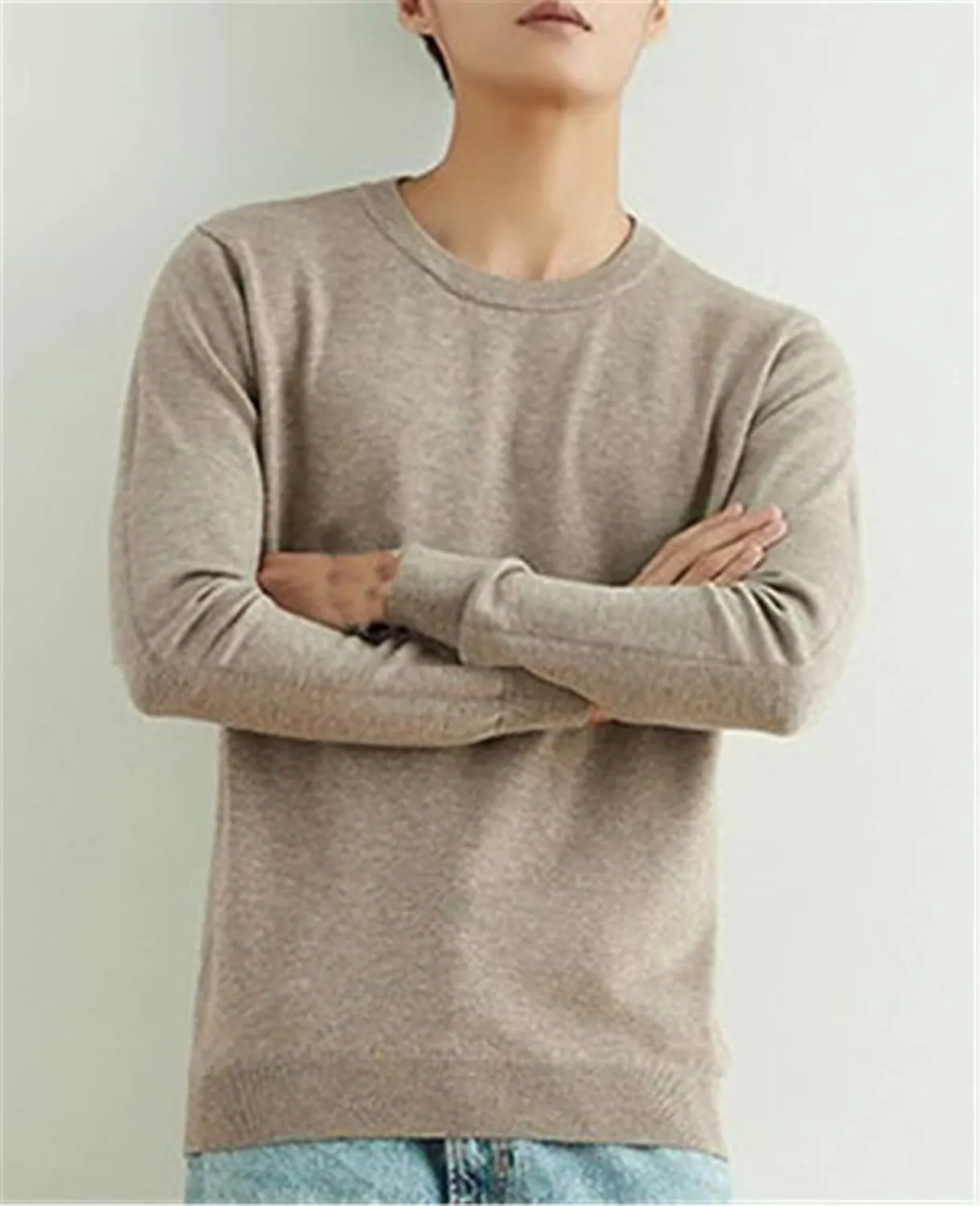 QZH.DUAO Men's Casual Knitted V Neck/Crew Neck Long-Sleeve Pullover Sweaters