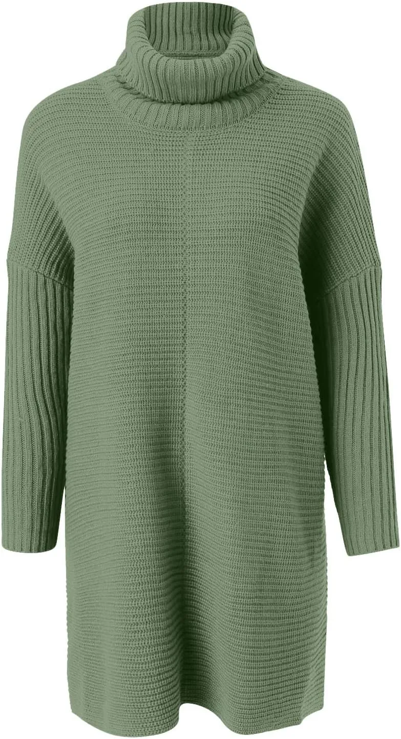 Sweaters Womens Oversized Turtleneck Batwing Long Sleeve Casual Cozy Baggy Knit Pullover Tunic Sweater 2024 Fall Outfits