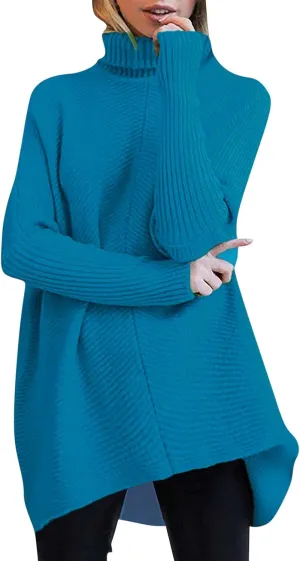 Sweaters Womens Oversized Turtleneck Batwing Long Sleeve Casual Cozy Baggy Knit Pullover Tunic Sweater 2024 Fall Outfits