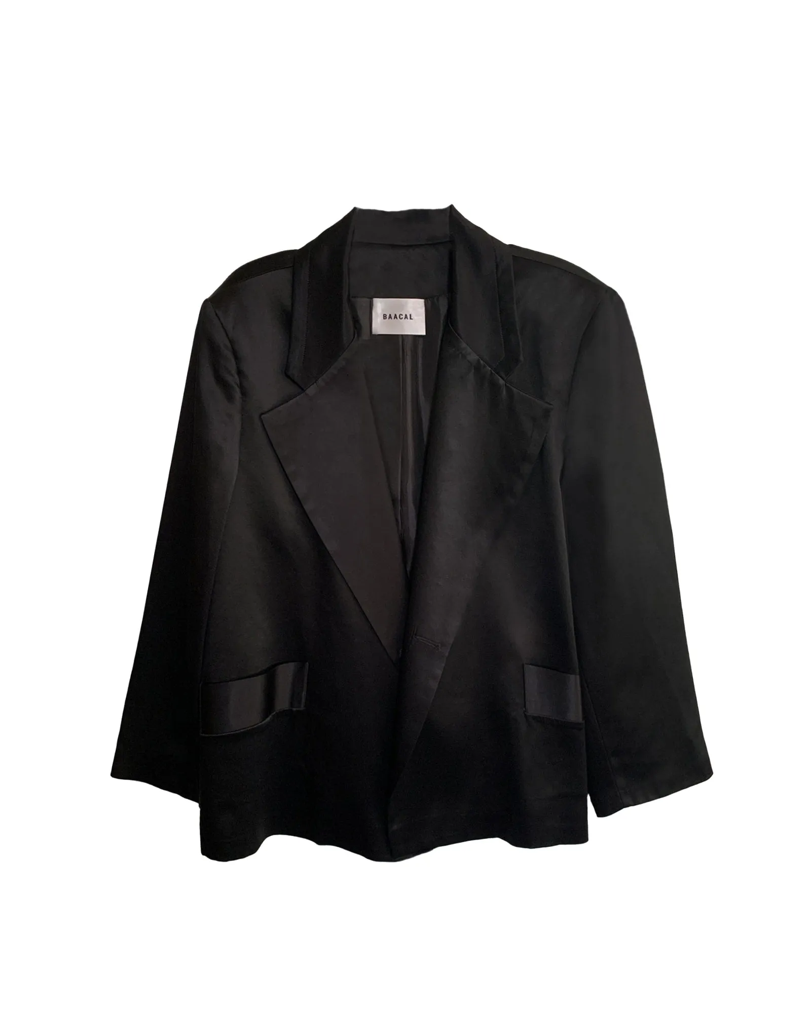 The Lexi Satin Blazer - Black | Black