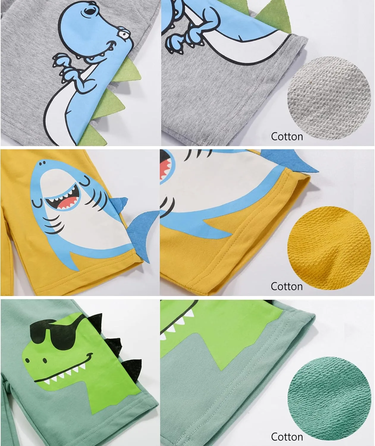 TLAENSON Toddler Boys Summer Cotton Shorts with Pocket, Baby Pull-On Casual Active Jogger Shorts 2-Pack /3-Pack