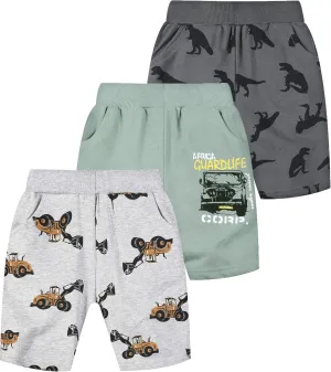 TLAENSON Toddler Boys Summer Cotton Shorts with Pocket, Baby Pull-On Casual Active Jogger Shorts 2-Pack /3-Pack