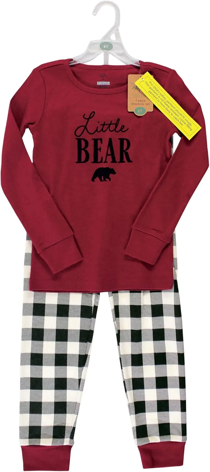 Touched by Nature Unisex Holiday Pajamas, Merry And Bright Kids, 12 Years