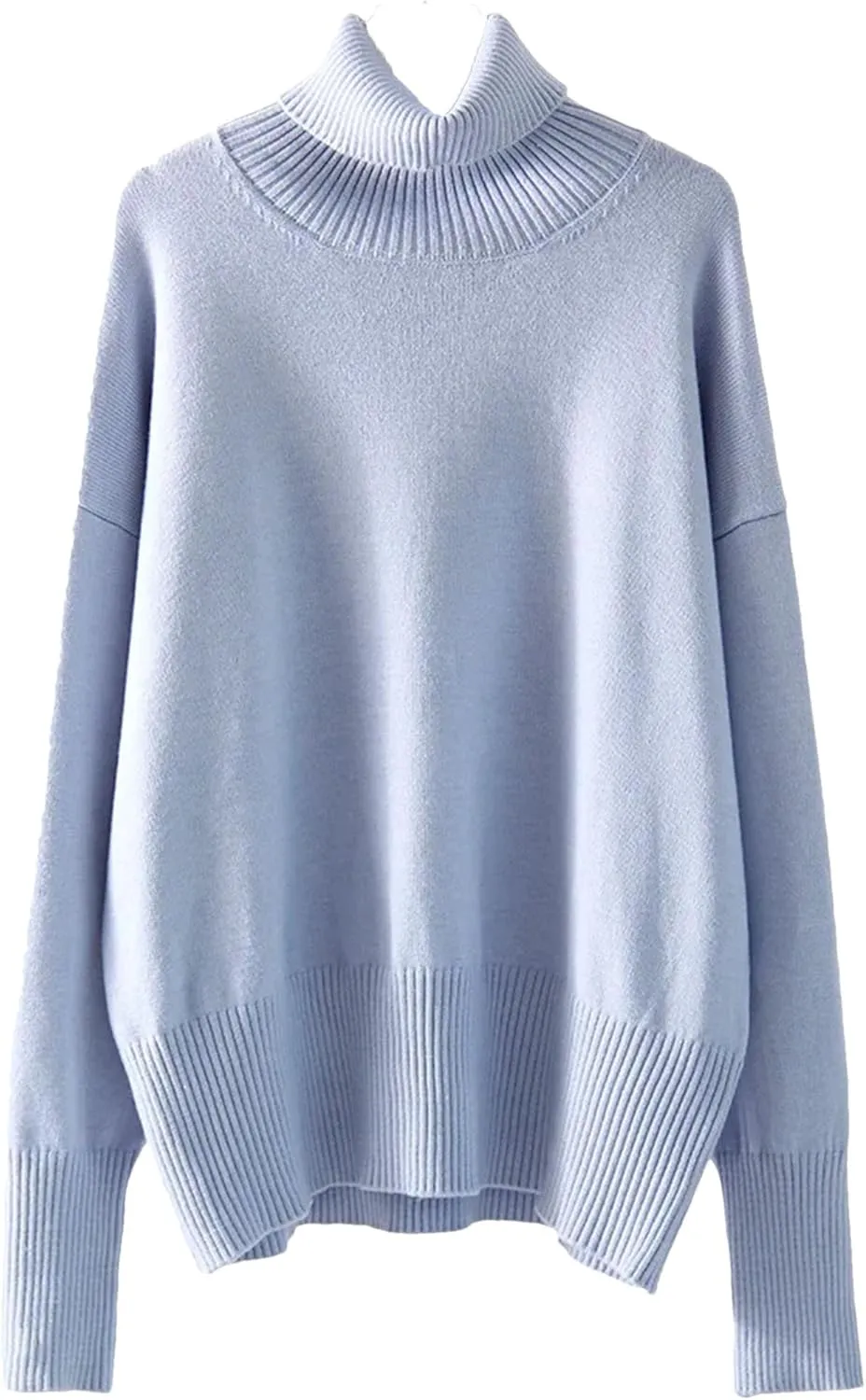 Women Turtleneck Casual Sweaters Oversize Knit Jumpers Winter Warm Thick Sweater
