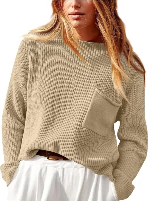 Womens Sweaters Trendy Hollow Out Long Sleeve Pullover Tops Casual Loose Crewneck Knit Solid Jumper Tops Plus Size