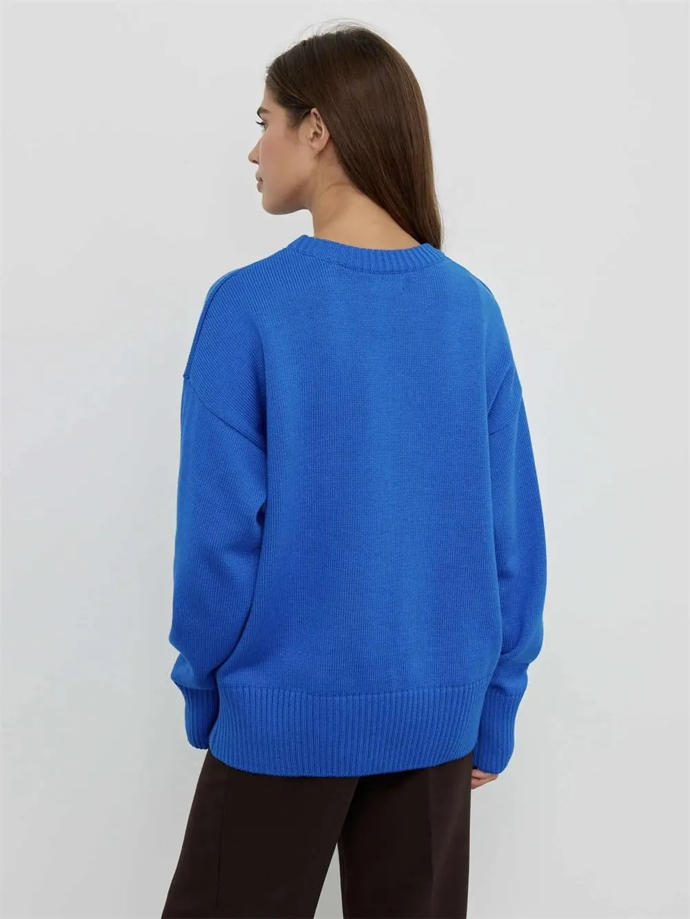Women's Turtleneck Knitted Sweaters Oversize Winter Soft Thick Crewneck Pullover Knit Top