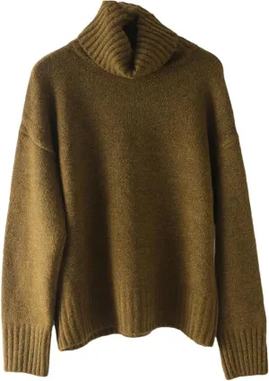 Women's Winter Casual Oversize Thick Sweater Autumn Women Loose Turtleneck Jumper